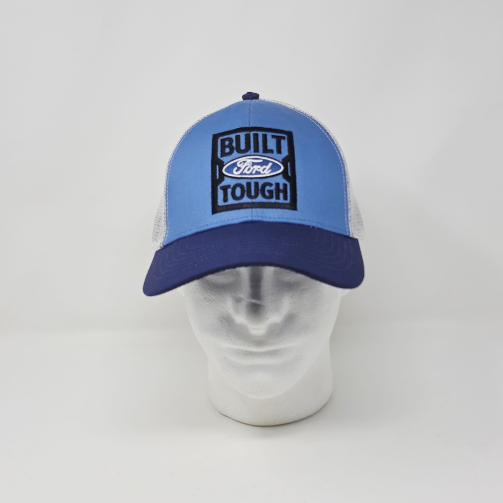 Built Ford Tough Baseball Hat Cap Blue White Trucker F150 Trucks Motor City Cars